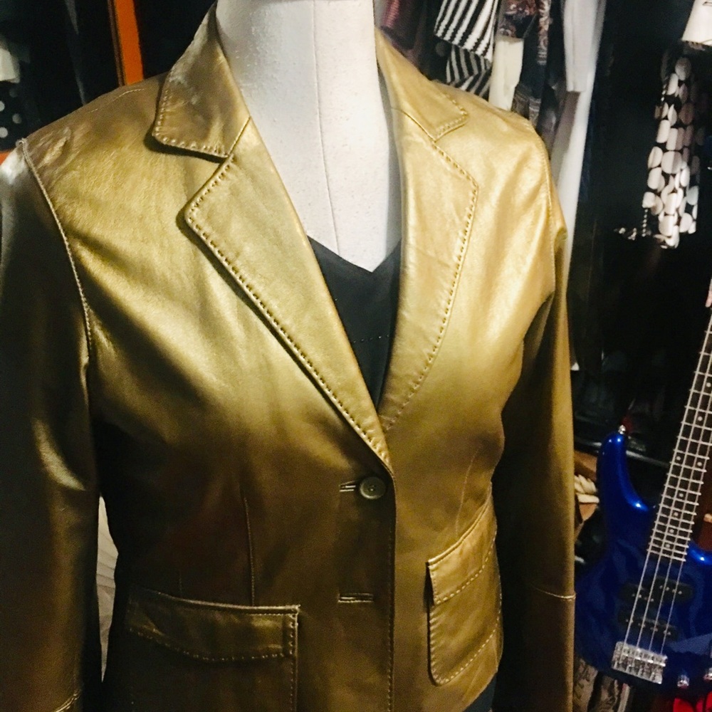 Gorgeous Leather Gold Cabi Jacket